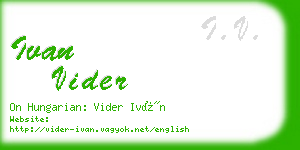 ivan vider business card